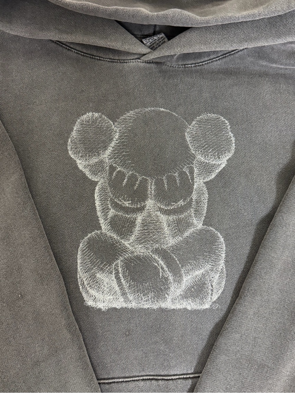 KAWS Black Hoodie with Grey Character Graphic - Picture 2 of 4